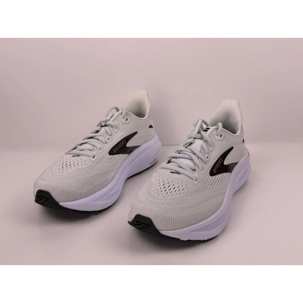 Brooks Ghost 18 Running Shoes‎ Women's Sz 5 D Wide White/Black/Rose Gold 120482